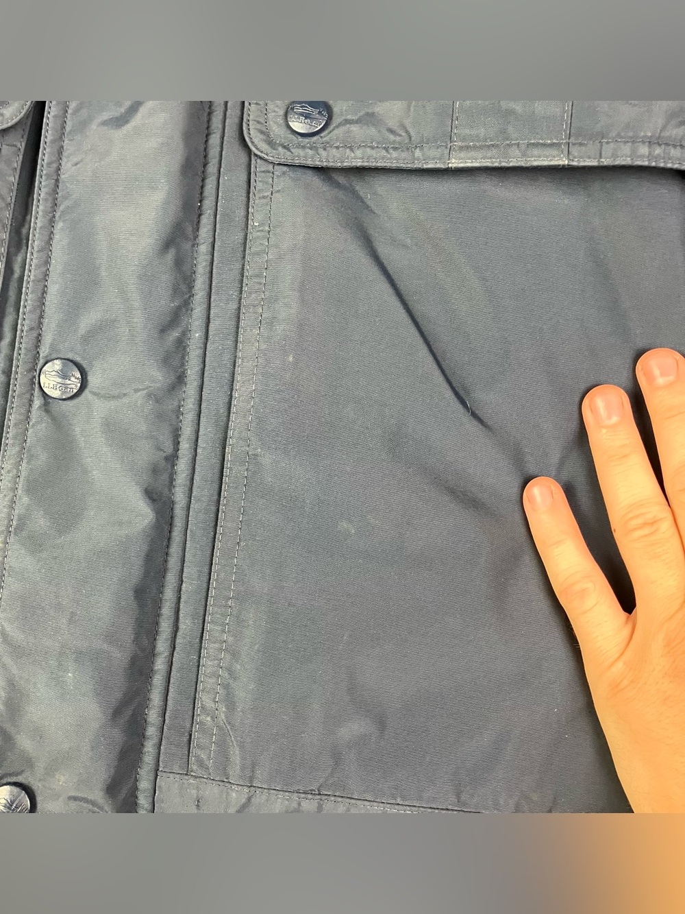 LL Bean Maine Wardens Parka Goose Down Gore Tex Jacket Men Small Blue Zip Button - Picture 9 of 16
